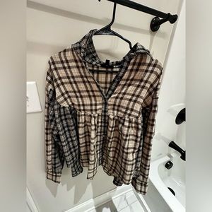 Plaid Ruffle Buttondown